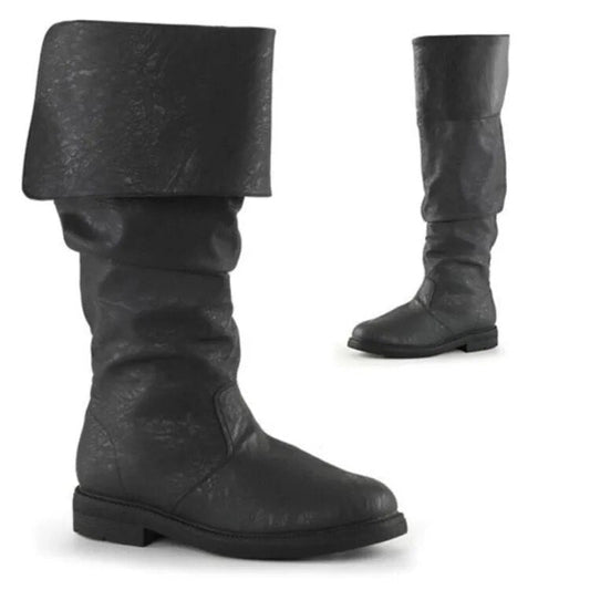 Hohe Herrenstiefel mit Jeansmuster