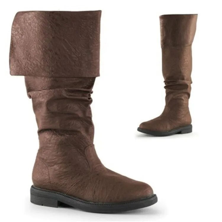 Hohe Herrenstiefel mit Jeansmuster