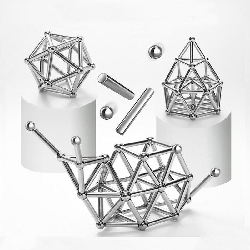 Magnetische Stahlstäbe und Kugeln