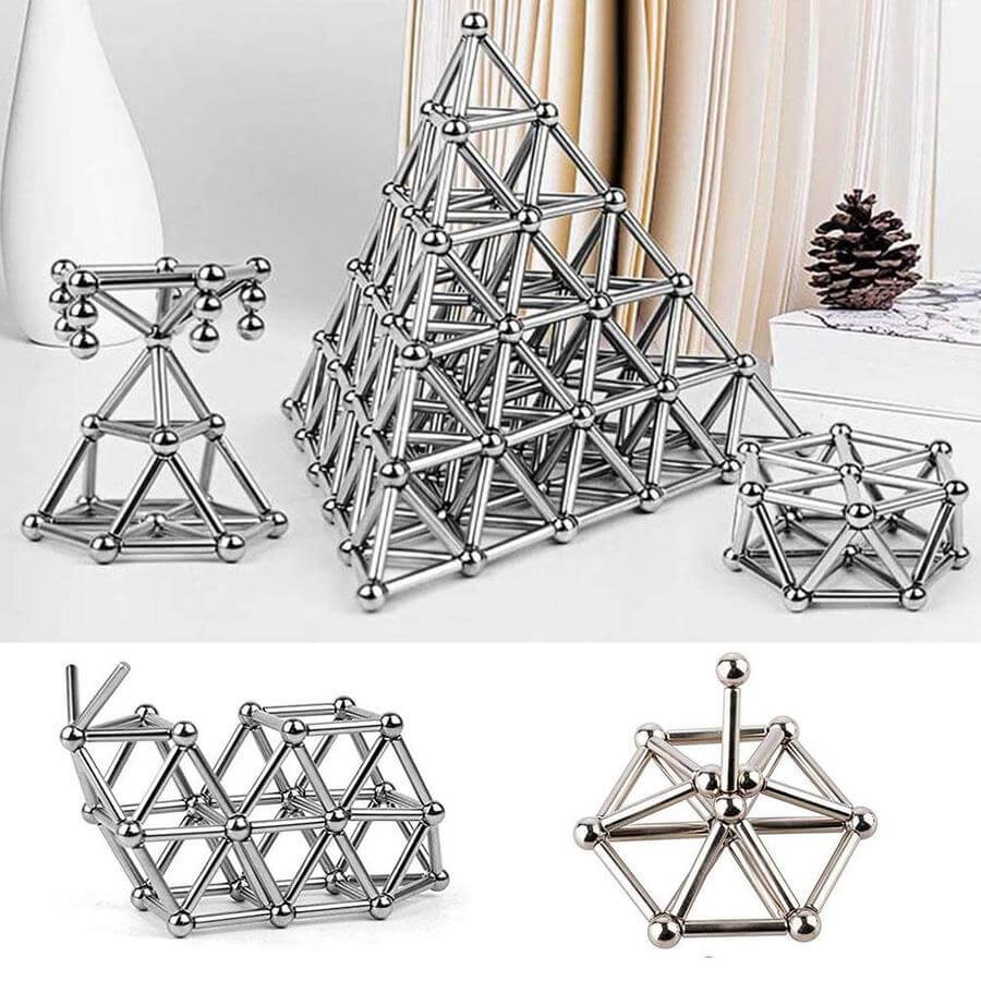 Magnetische Stahlstäbe und Kugeln