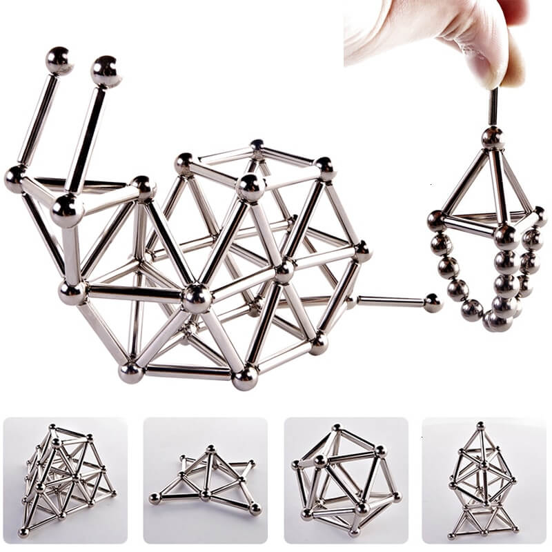 Magnetische Stahlstäbe und Kugeln