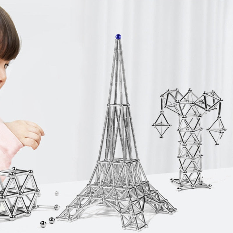 Magnetische Stahlstäbe und Kugeln