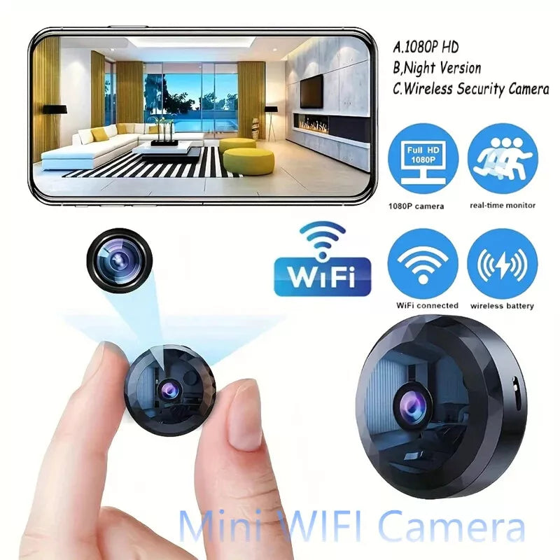 Magnetische Mini-WLAN-Überwachungskamera – 1080P HD | Nachtsicht und Bewegungssensor