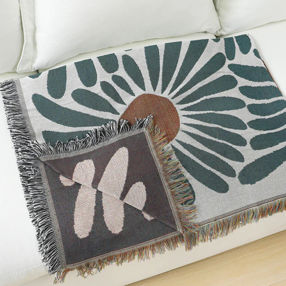 Gewebte Decke mit Margeriten-Blumenmuster
