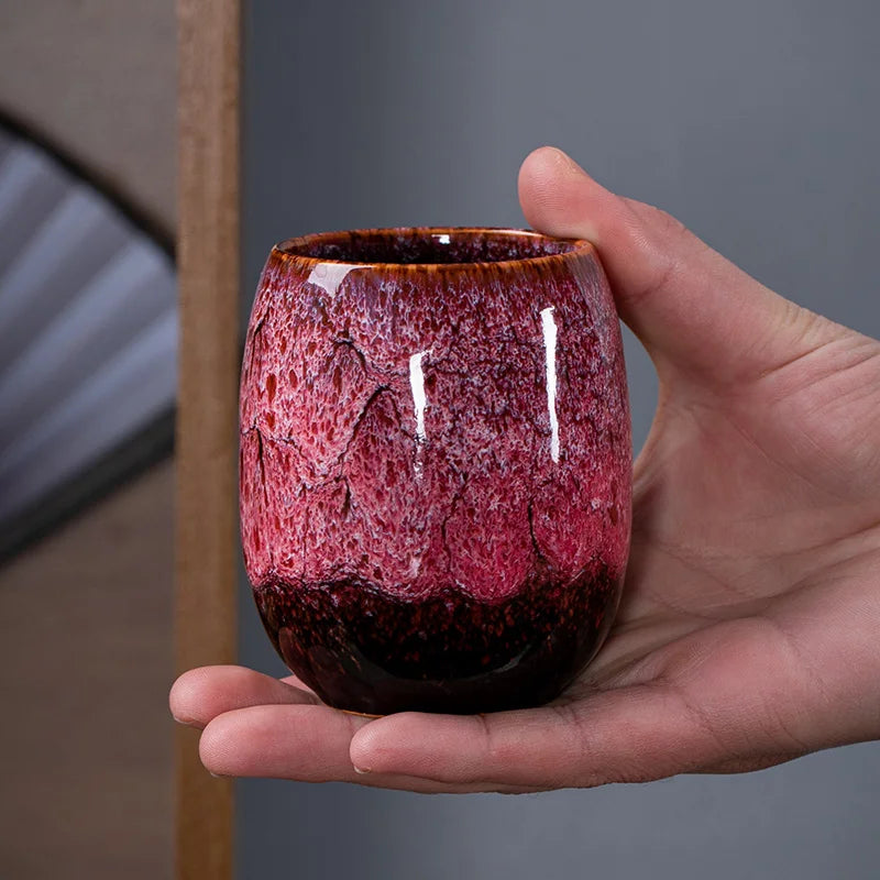 Keramik-Kaffeetasse mit Marmormuster | 10 oz mit Goldgriff | Mit elegantem Wirbelmuster