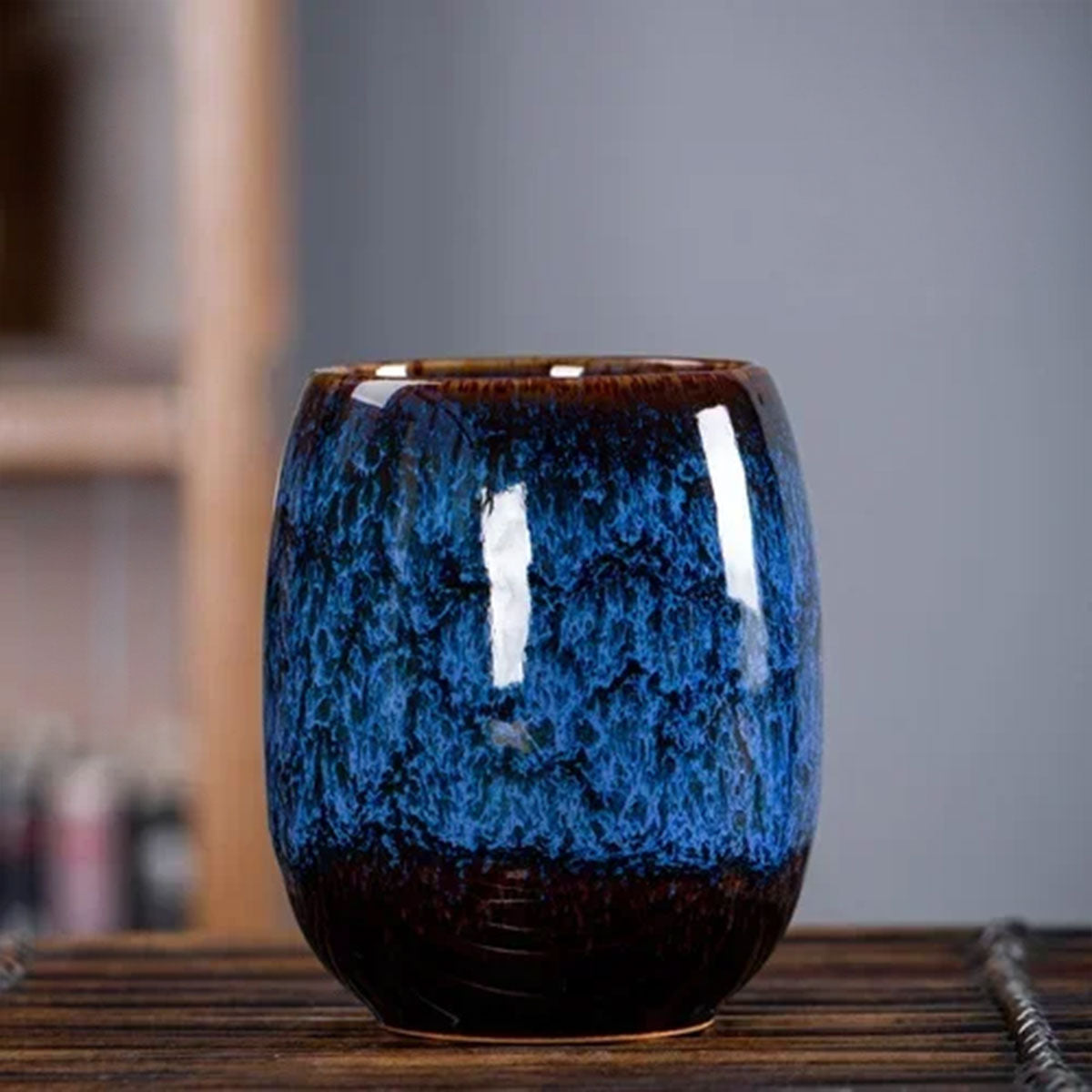 Keramik-Kaffeetasse mit Marmormuster | 10 oz mit Goldgriff | Mit elegantem Wirbelmuster