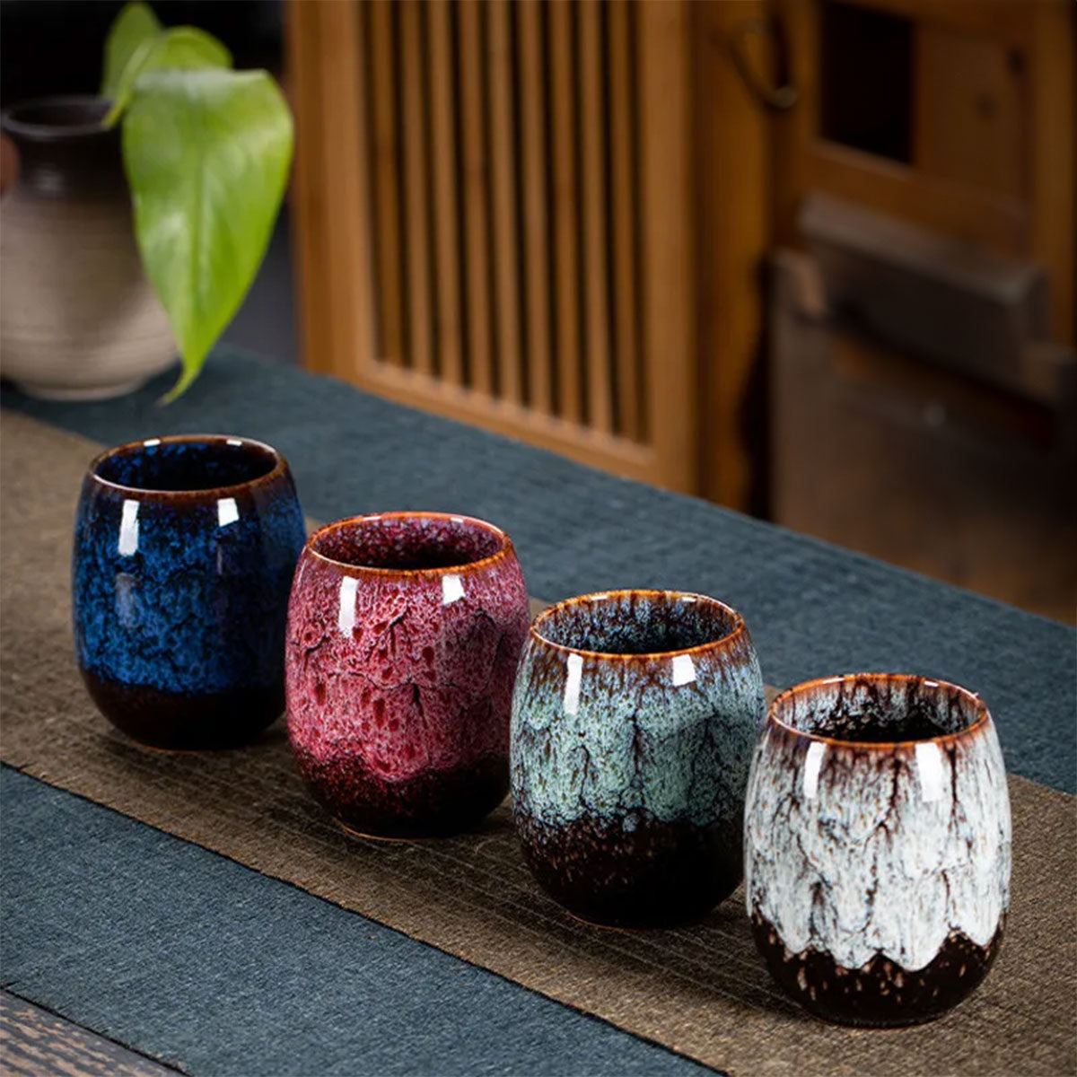 Keramik-Kaffeetasse mit Marmormuster | 10 oz mit Goldgriff | Mit elegantem Wirbelmuster