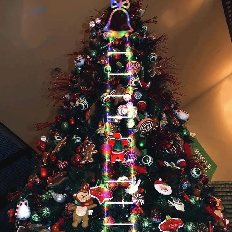 Kletternder Weihnachtsmann – Animierte weihnachtliche Leuchtleiter mit Fernbedienung