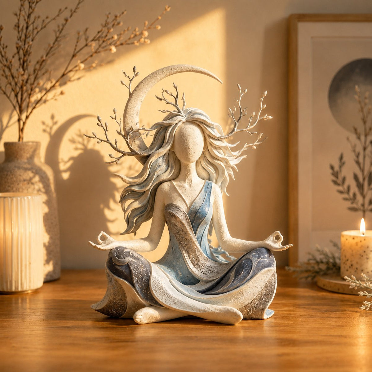 Meditationsfigur - beruhigende Geist-Meditationsskulptur für die Heimdekoration