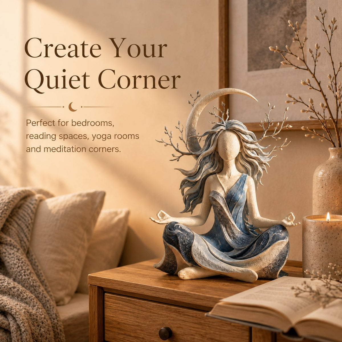 Meditationsfigur - beruhigende Geist-Meditationsskulptur für die Heimdekoration