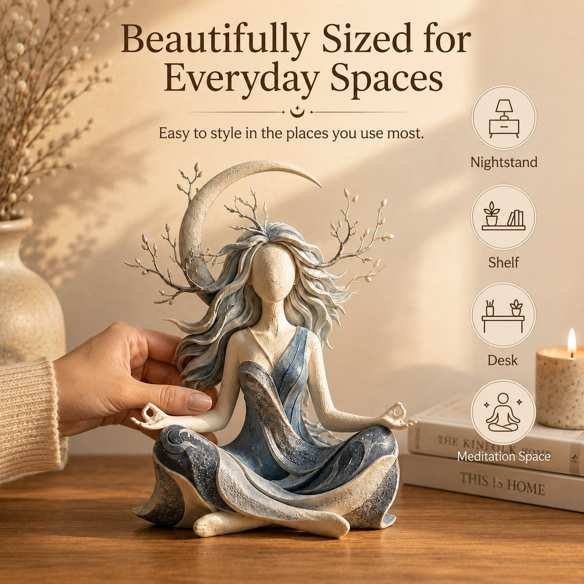 Meditationsfigur - beruhigende Geist-Meditationsskulptur für die Heimdekoration