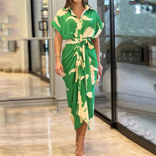 Damen-Mikleid mit Bindegürtel