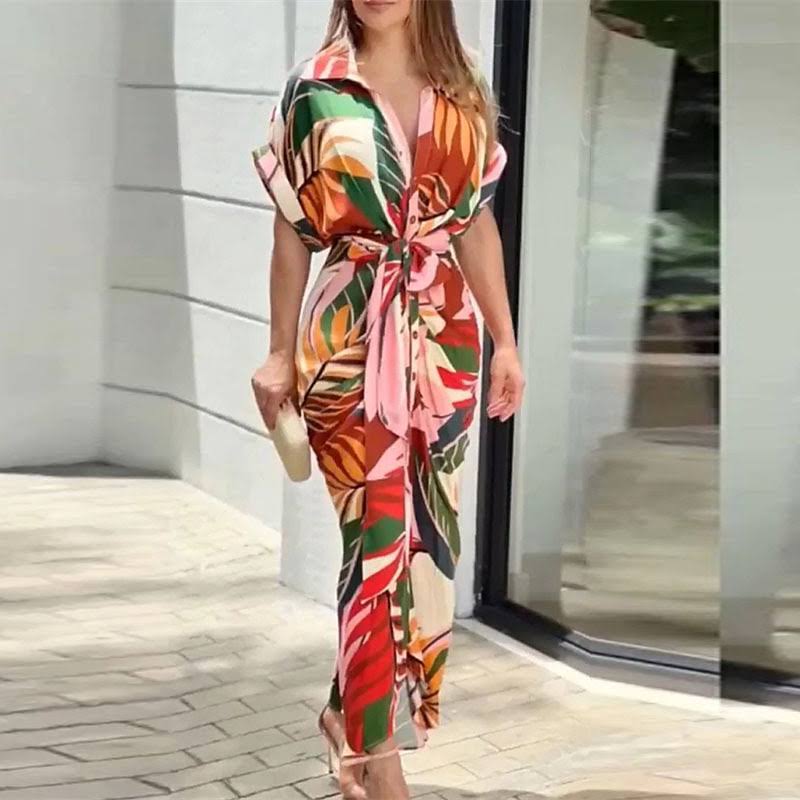 Damen-Mikleid mit Bindegürtel