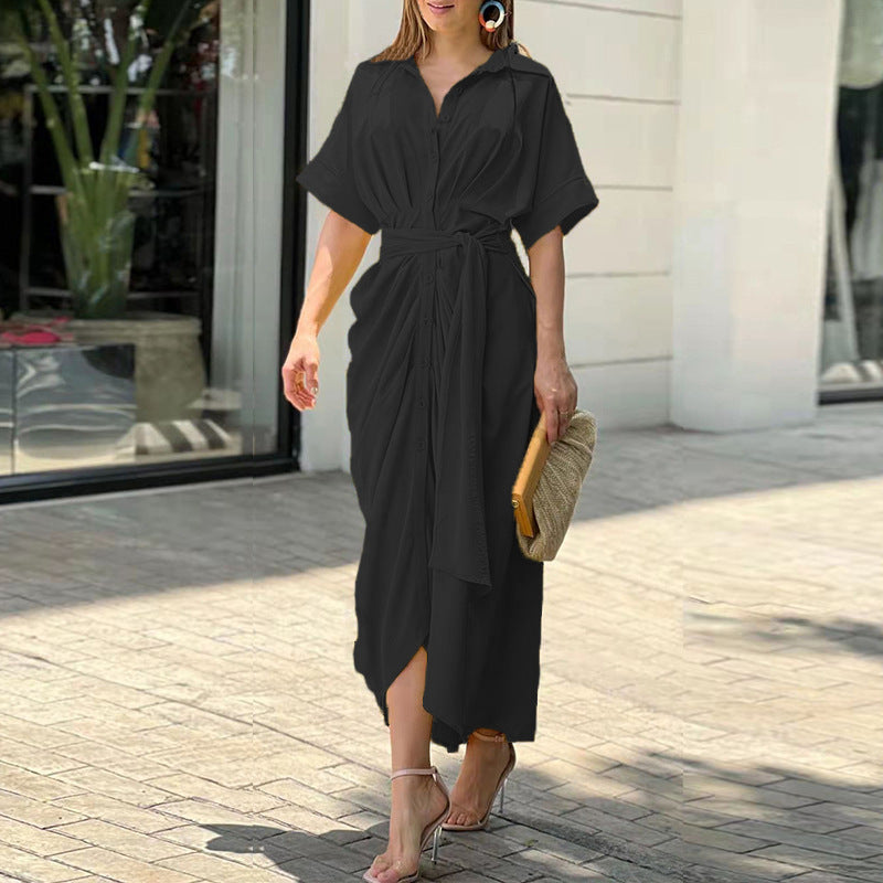 Damen-Mikleid mit Bindegürtel