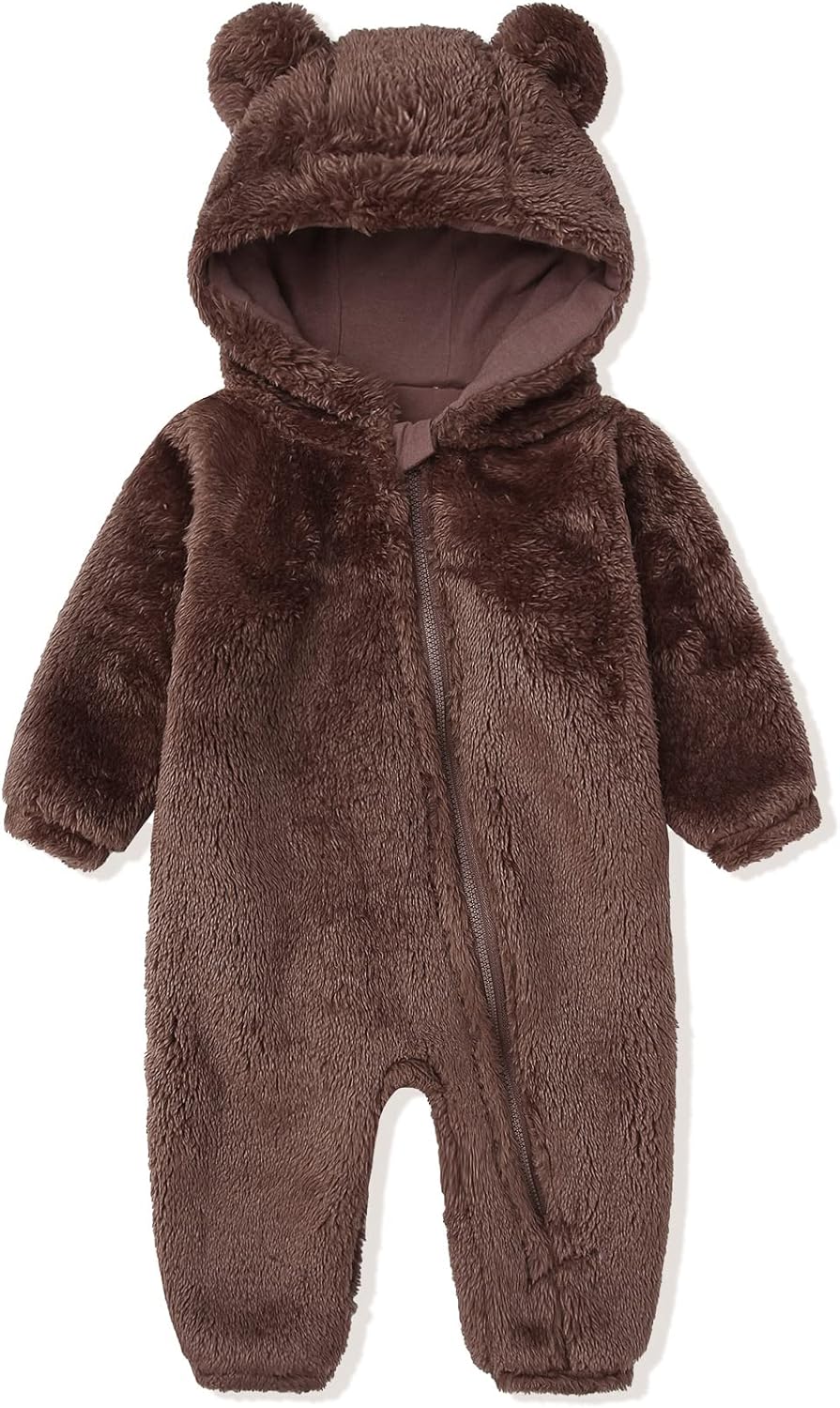 Warmer Baby-Strampler mit Kapuze
