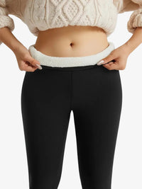 Warme Damen-Sportleggings mit hohem Bund – Mit Fleece gefütterte Thermo-Leggings für Winteraktivitäten
