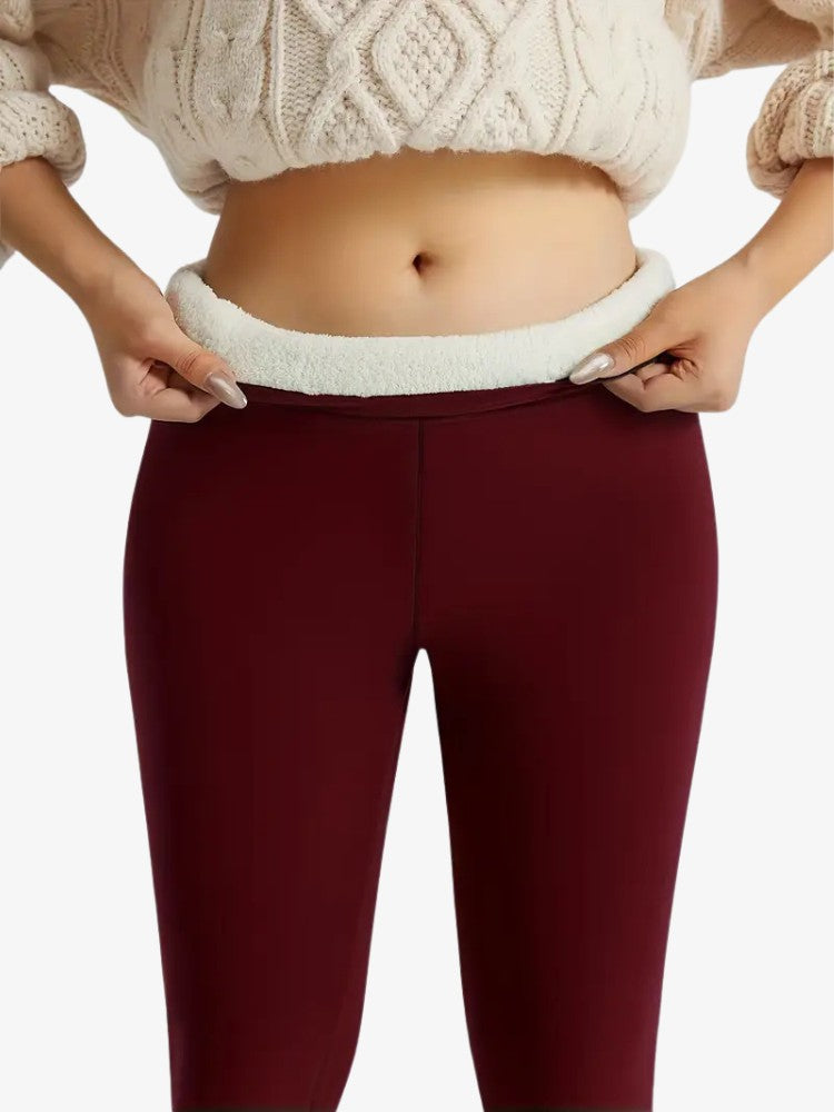 Warme Damen-Sportleggings mit hohem Bund – Mit Fleece gefütterte Thermo-Leggings für Winteraktivitäten