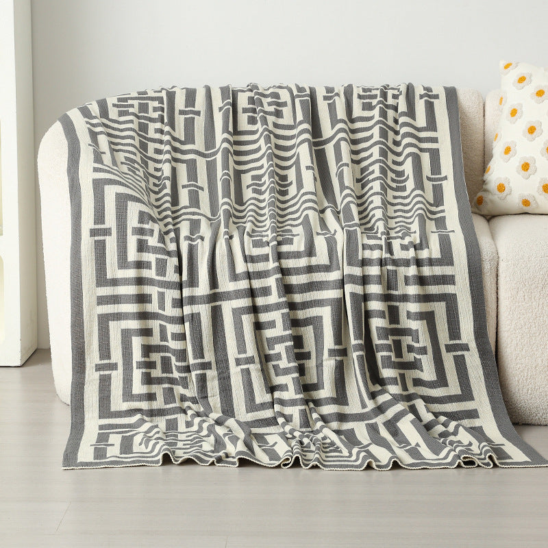 Warme Damen-Dekodecke mit modernem geometrischem Muster
