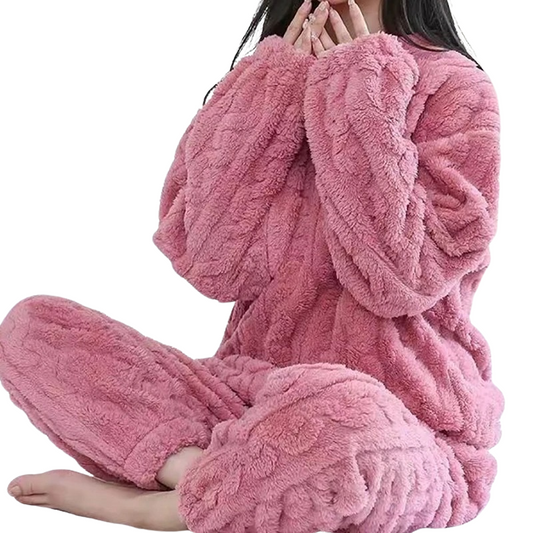 Warmes Damen-Fleece-Pyjamaset