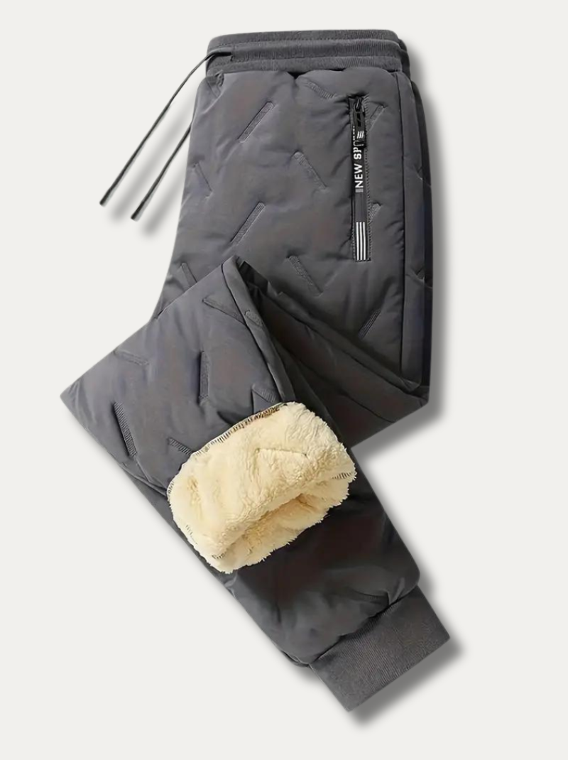 Warme Fleece-Herren-Jogginghose mit Reissverschluss
