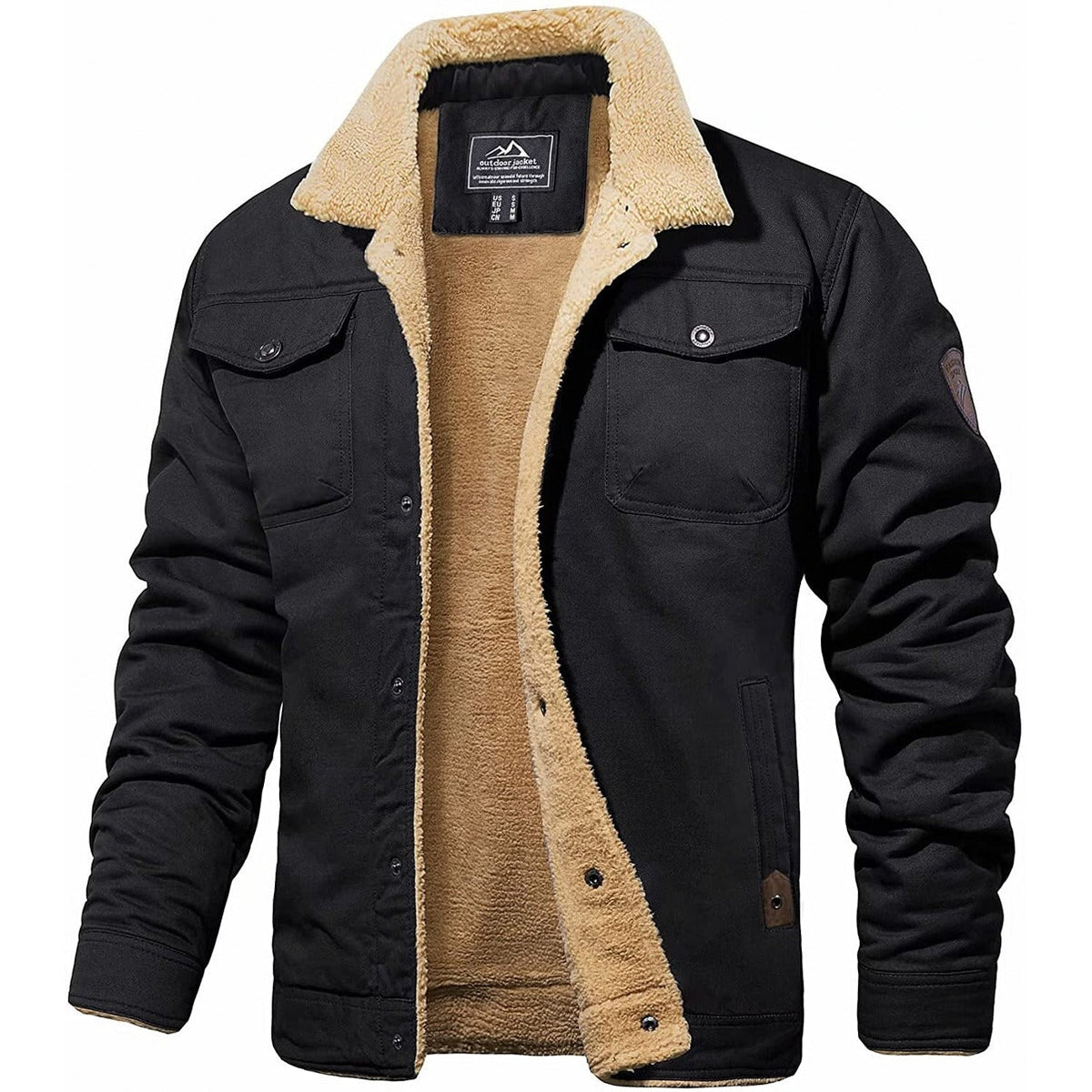 Warme Herren-Arbeitsjacke mit Sherpa-Futter