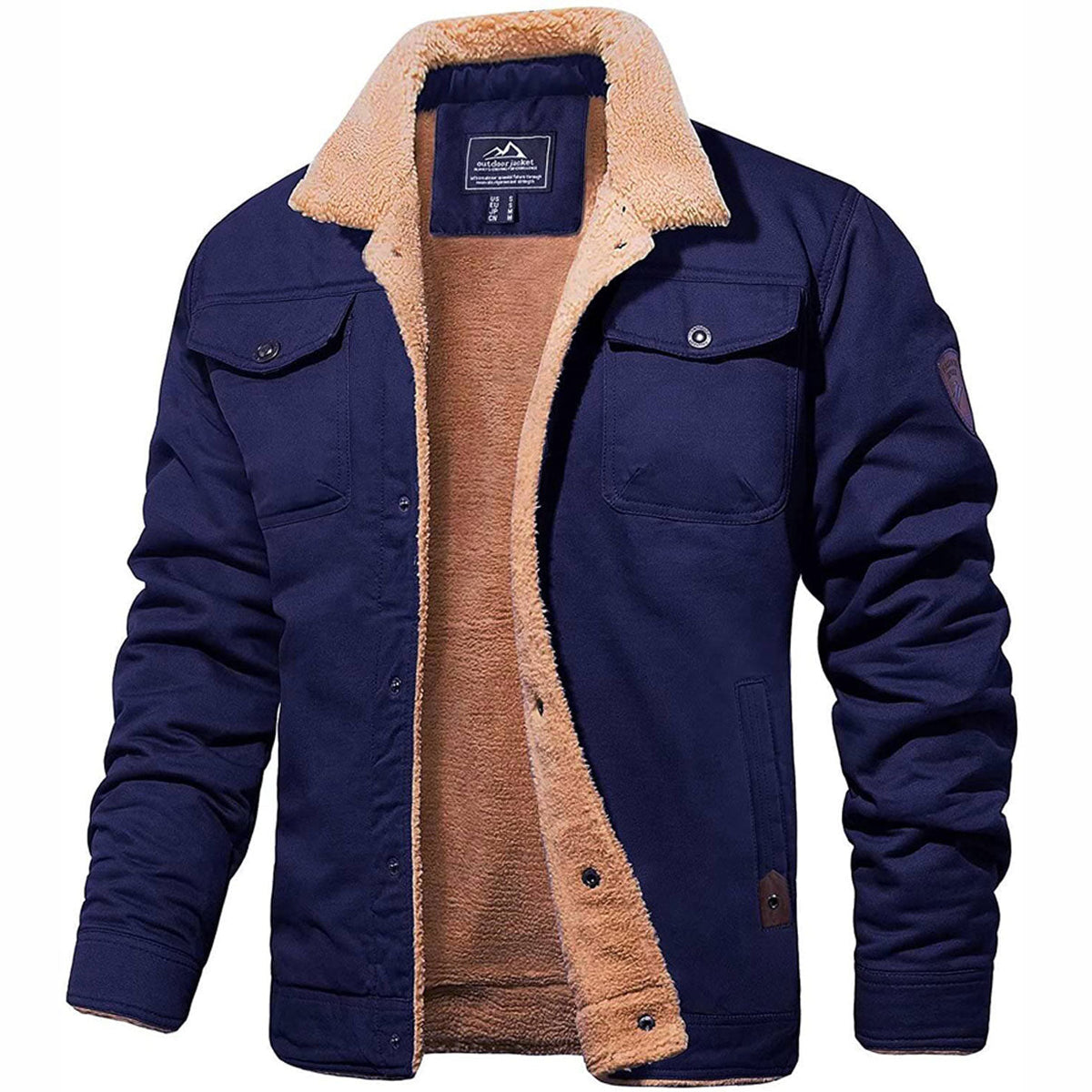 Warme Herren-Arbeitsjacke mit Sherpa-Futter