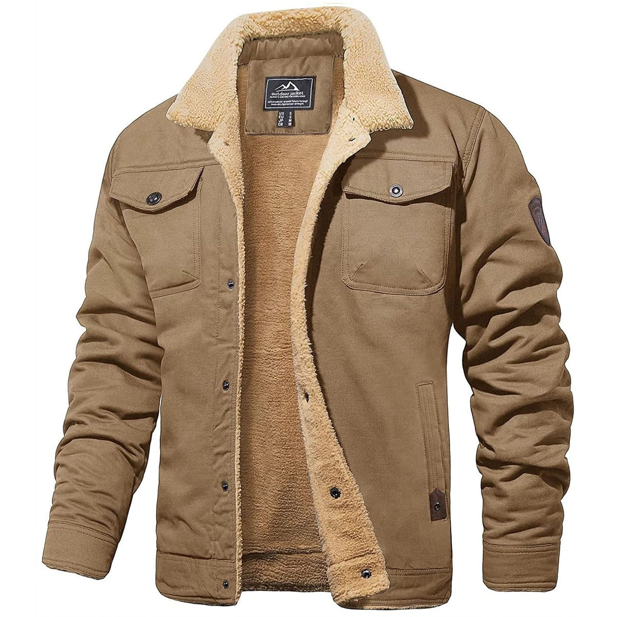 Warme Herren-Arbeitsjacke mit Sherpa-Futter