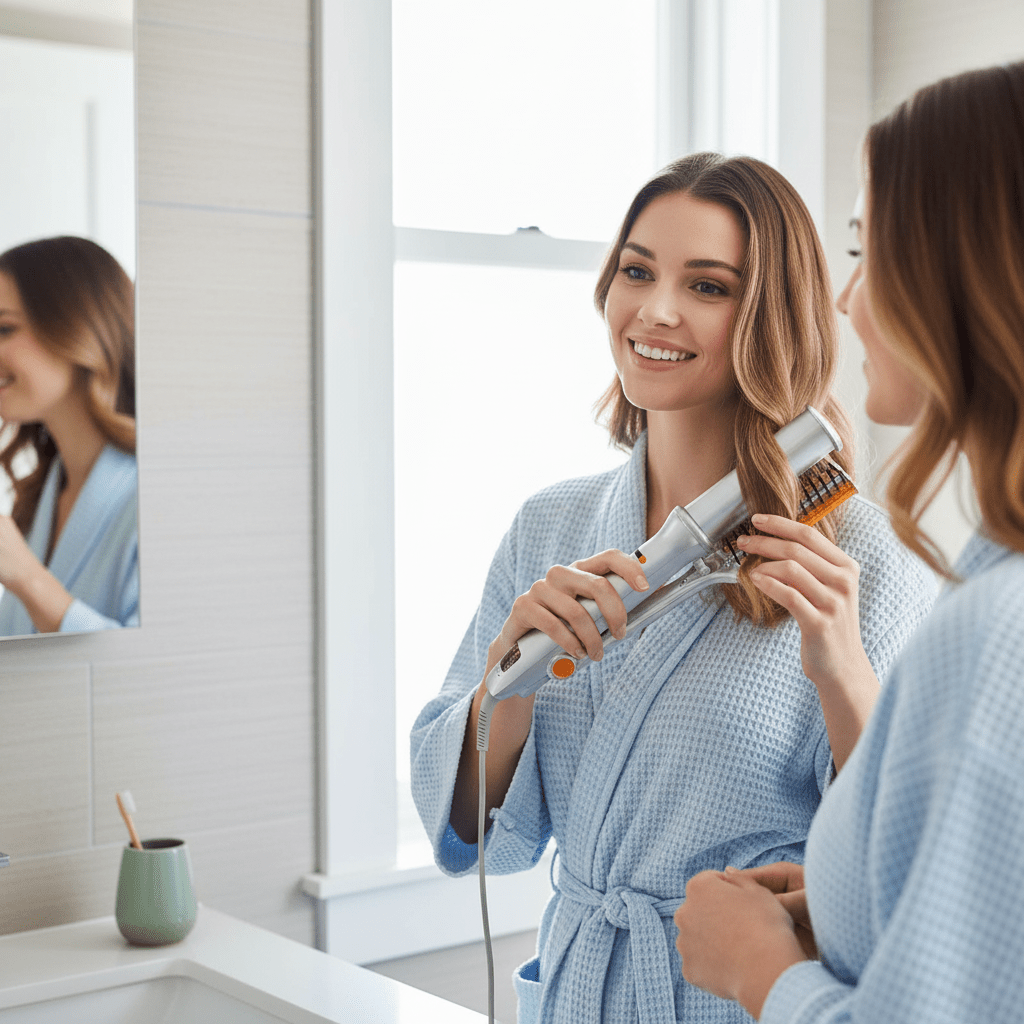 Warmluft-Stylingbürste mit rotierendem Zylinder
