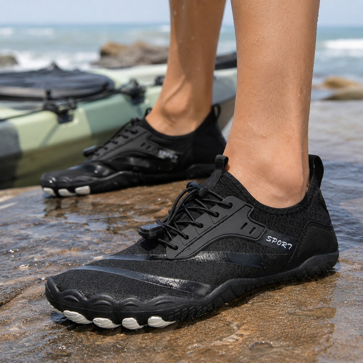 Barfuss-Wasserschuhe | Schnelltrocknende, rutschfeste Strandschuhe