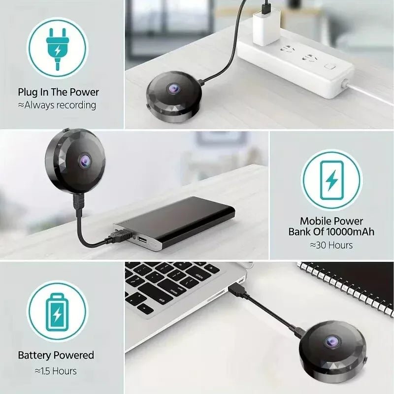 Mini-WLAN-Kamera mit 1080p-HD, Nachtsicht und Bewegungserkennung