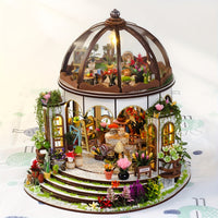 Miniatur-Blumenhaus – 3D-Holzpuzzle mit LED-Beleuchtung und detailreichem Garten