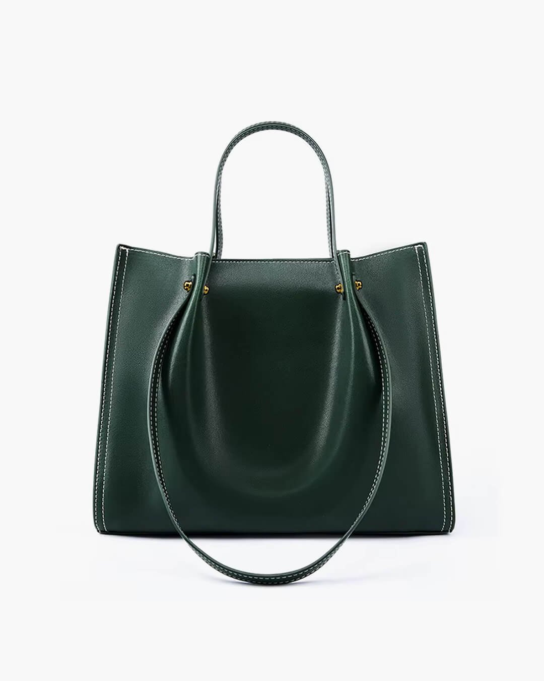 Minimalistische Tote Bag aus veganem Leder mit Kontrastnähten