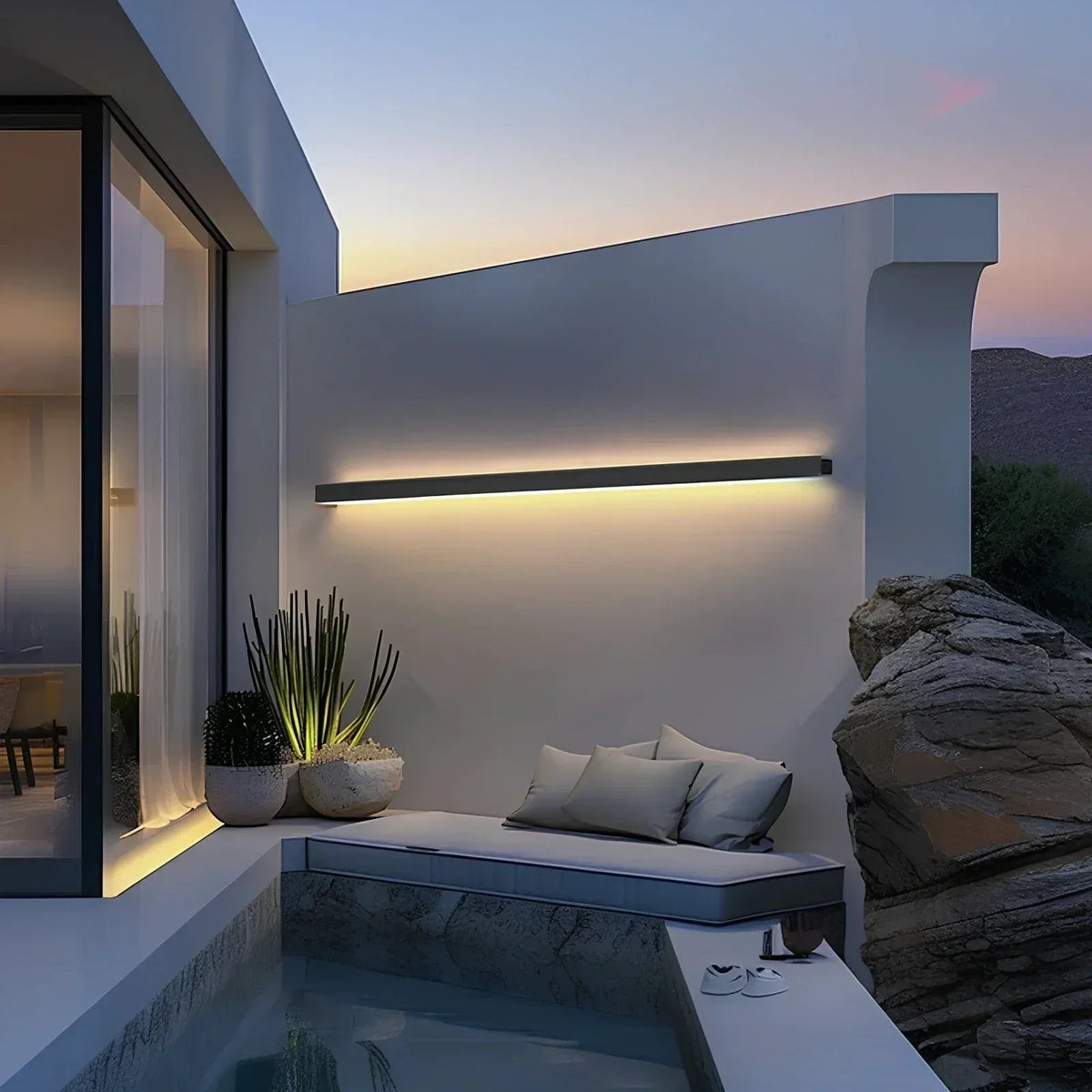 Moderne Outdoor-Hintergrundbeleuchtungs-Wandleuchte aus Aluminium