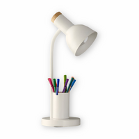 Moderne nordische LED-Tischlampe mit stilvollem Stifthalter - augenschonende Beleuchtung fürs Büro, zum Lesen und für die Heimdekoration