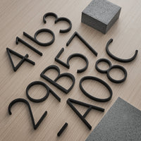 Moderne, schwebende Hausnummern und Buchstaben aus Zinklegierung - 5 Zoll - Wanddekoration für den Aussenbereich
