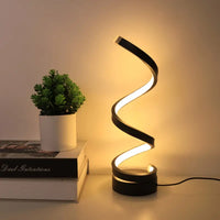 Moderne LED-Tischlampe im Spiraldesign