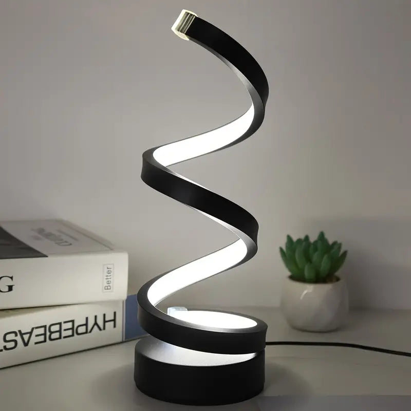 Moderne LED-Tischlampe im Spiraldesign