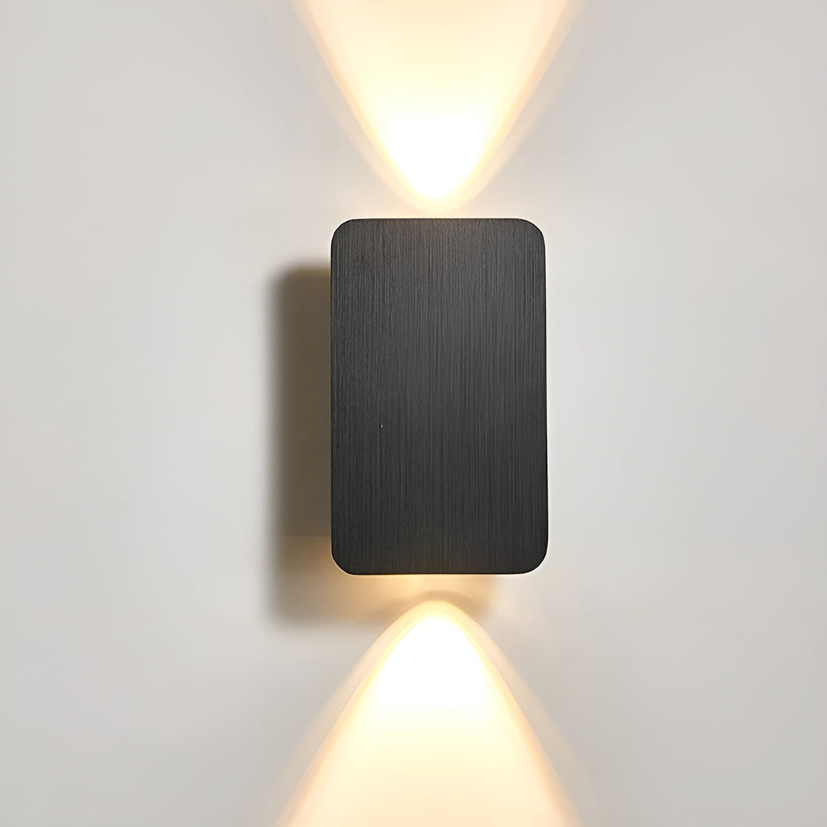 Moderne LED-Wandleuchte – Rechteckiges Design – Innenbeleuchtung – Mit gebürsteter schwarzer Oberfläche