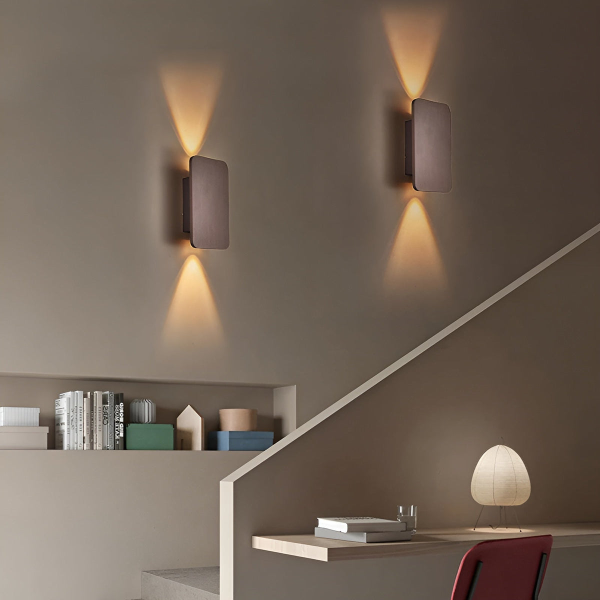 Moderne LED-Wandleuchte – Rechteckiges Design – Innenbeleuchtung – Mit gebürsteter schwarzer Oberfläche