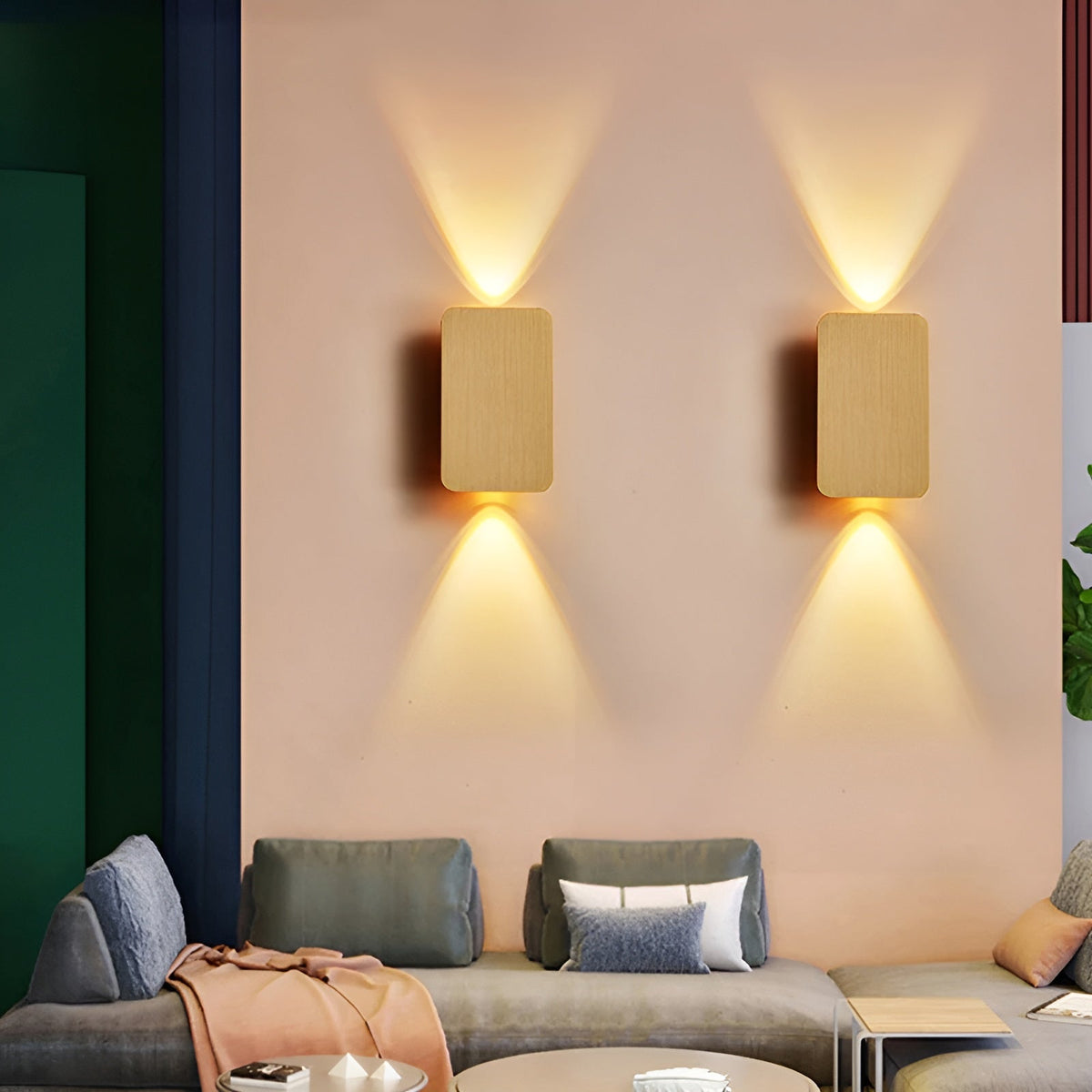 Moderne LED-Wandleuchte – Rechteckiges Design – Innenbeleuchtung – Mit gebürsteter schwarzer Oberfläche