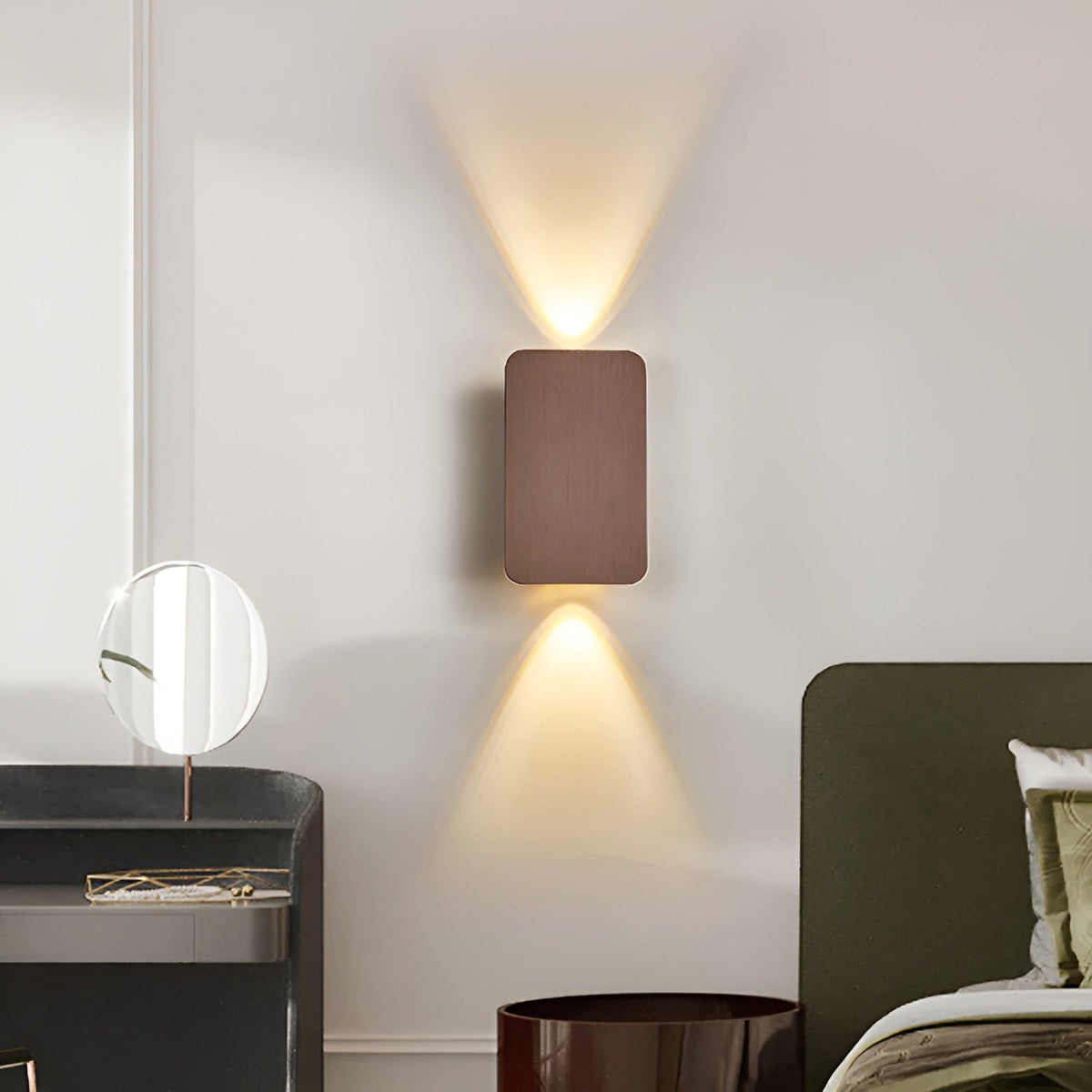 Moderne LED-Wandleuchte – Rechteckiges Design – Innenbeleuchtung – Mit gebürsteter schwarzer Oberfläche