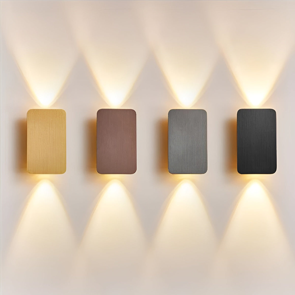 Moderne LED-Wandleuchte – Rechteckiges Design – Innenbeleuchtung – Mit gebürsteter schwarzer Oberfläche