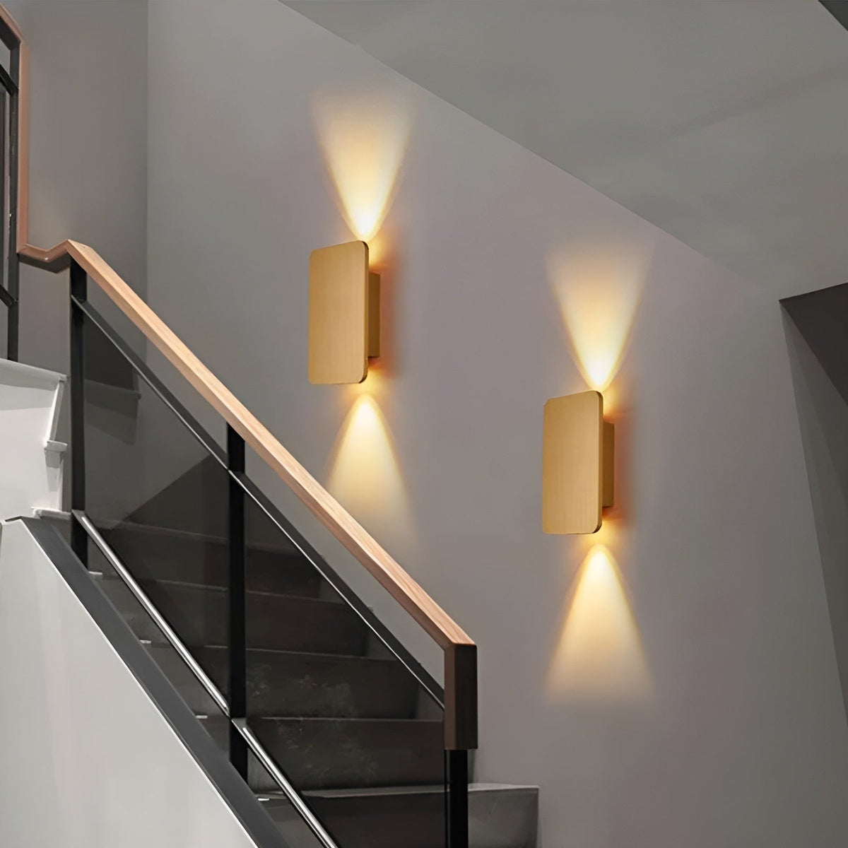 Moderne LED-Wandleuchte – Rechteckiges Design – Innenbeleuchtung – Mit gebürsteter schwarzer Oberfläche