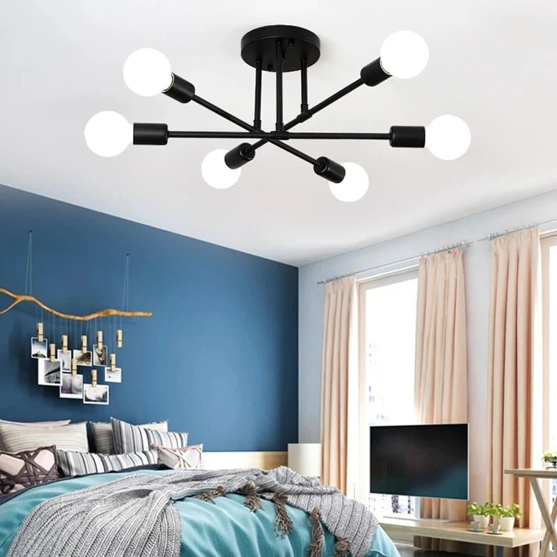 Moderne LED-Deckenlampe mit E27-Metallgehäuse – Beleuchtung für Wohnzimmer und Schlafzimmer