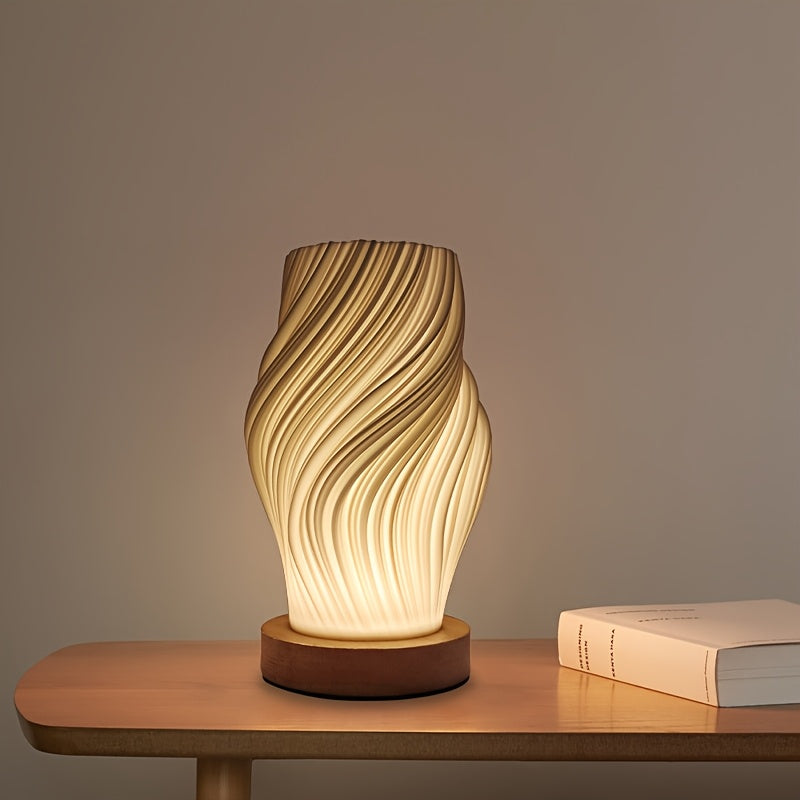 Moderne LED-Spirallampe | Dimmbare, minimalistische Nachttisch- und Schreibtischlampe