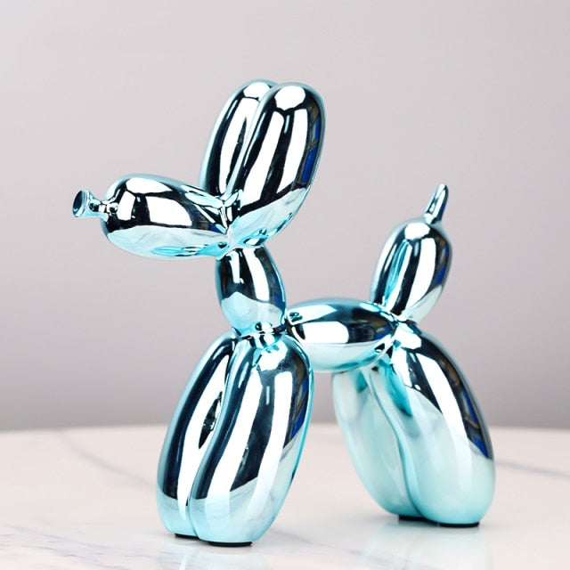 Moderne Ballonhund-Skulptur mit metallischer Oberfläche