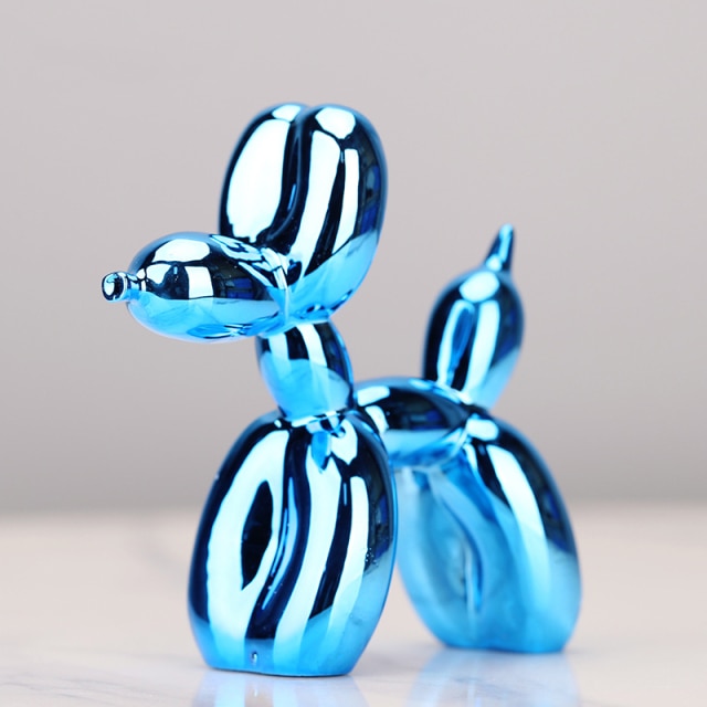 Moderne Ballonhund-Skulptur mit metallischer Oberfläche
