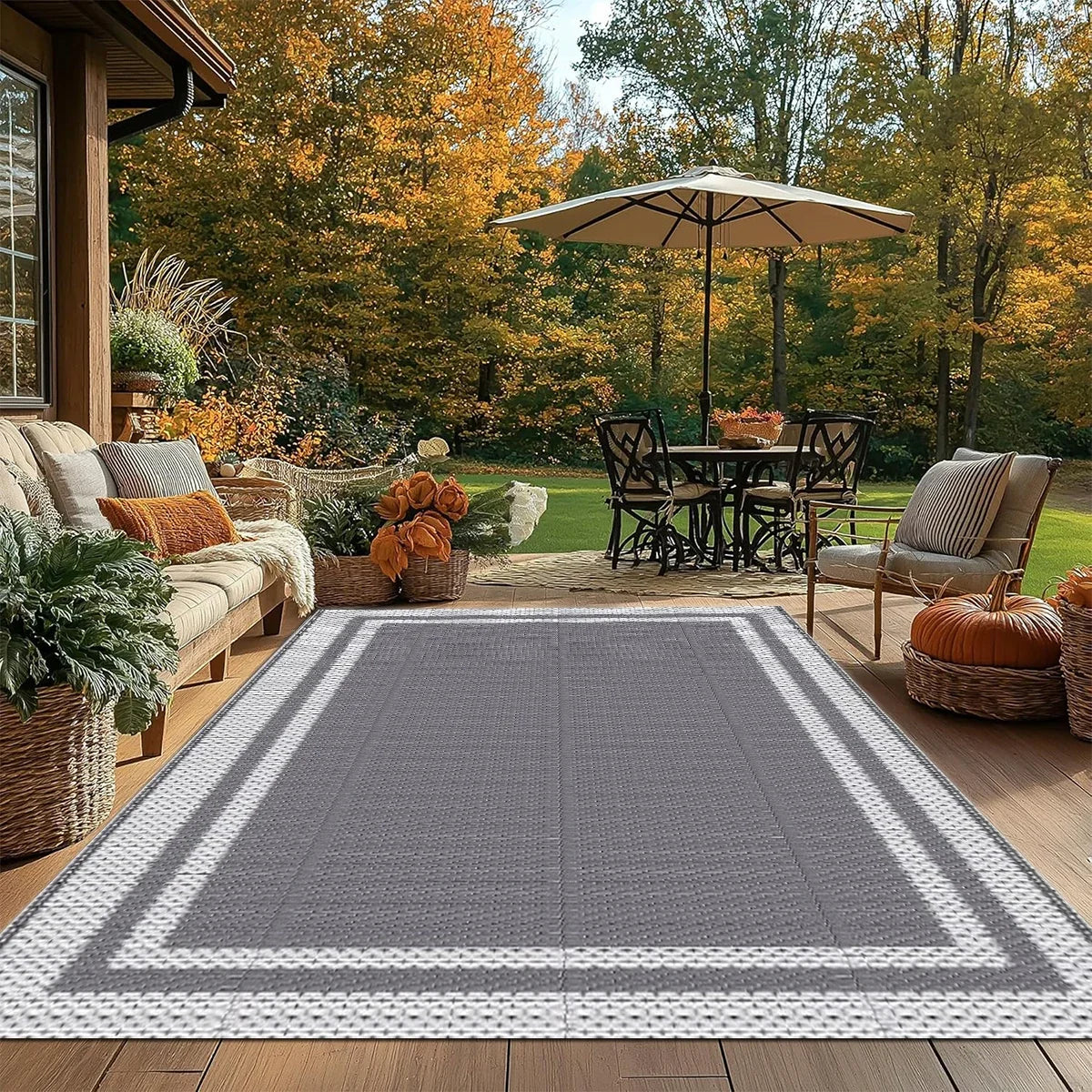 Moderner rechteckiger Outdoor-Teppich
