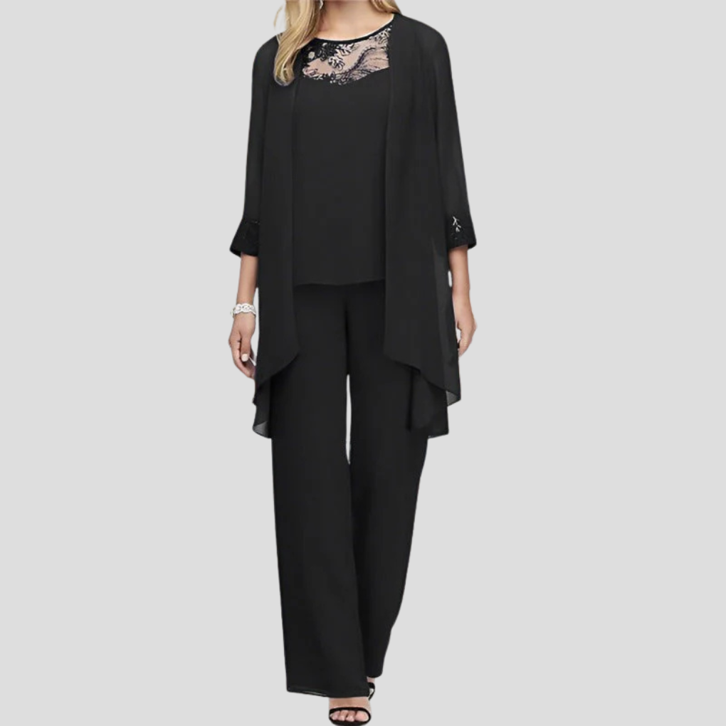 Modischer Damen-Zweiteiler mit elegantem Flair