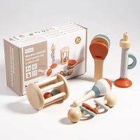 Montessori Musikinstrumente-Set aus Holz für Kleinkinder - Professionell gestimmtes Xylophon, Maracas und weitere Musikinstrumente - Entwicklungsförderndes Geschenk für Kindergartenkinder
